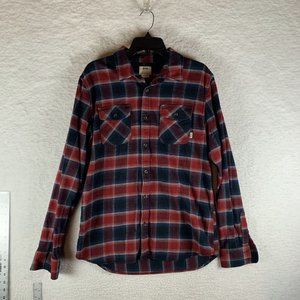 Vans Shirt Mens Medium Multicolor‎ Checkered Flannel Cotton Tailored Fit 8418